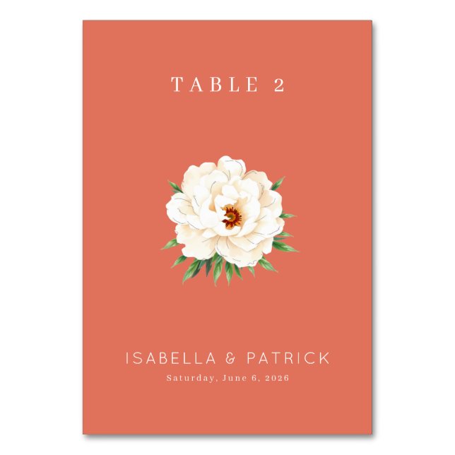 Numéro De Table Serene Coral Floral Illustration (Par défaut)