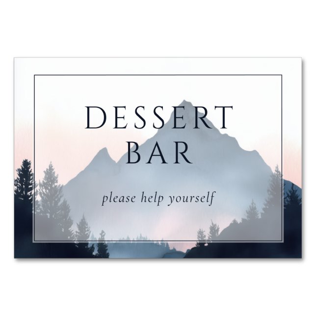Numéro De Table Serene Mountain Dessert Bar Invitation (Devant)