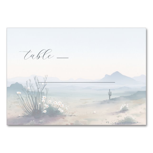 Numéro De Table Serene Pastel Watercolor Desert Landscape (Devant)