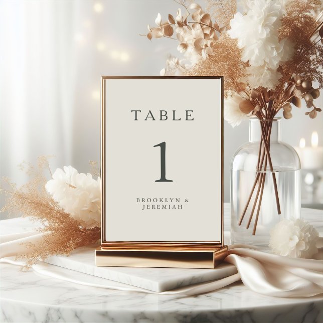 Numéro De Table Serif Elegant Mariage moderne (Créateur téléchargé)