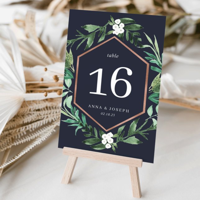 Numéro De Table Serre | Mariage botanique aquarelle (Créateur téléchargé)