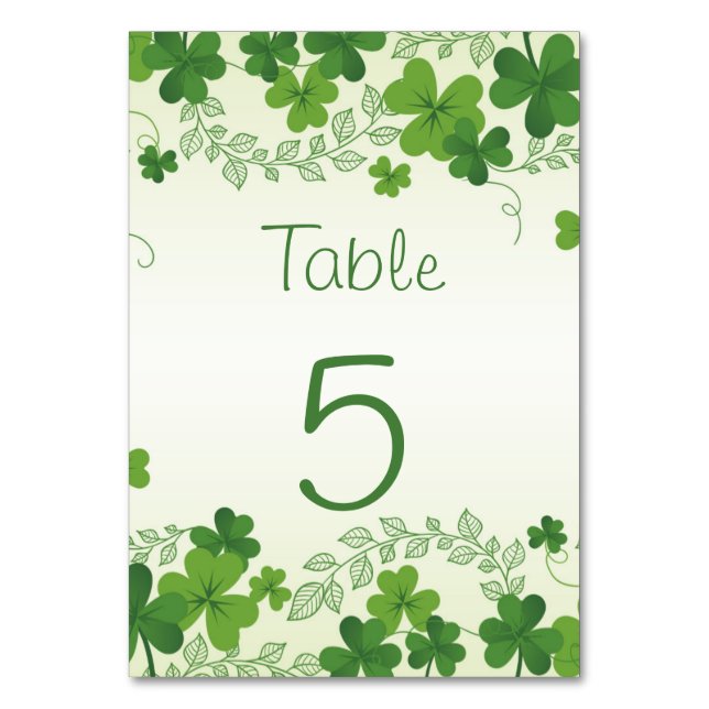 Numéro De Table Shamrock irlandais (trèfle) (Par défaut)