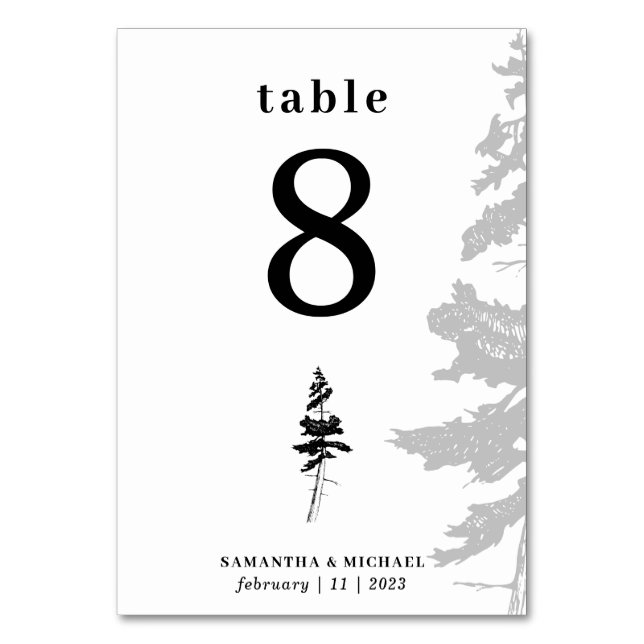 Numéro De Table Sièges Forest Botanical Floral Sketch (Par défaut)