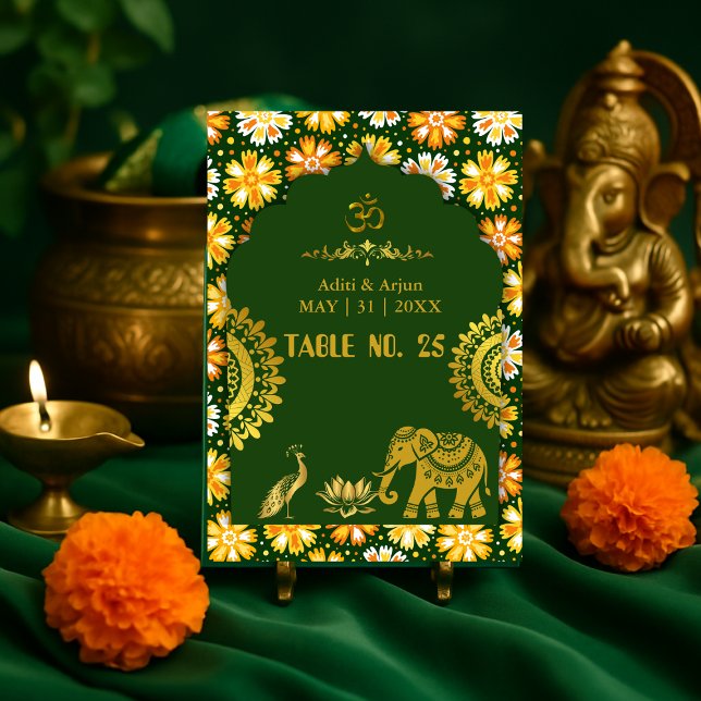 Numéro De Table sièges mariages aux motifs hindous traditionnels é (Créateur téléchargé)