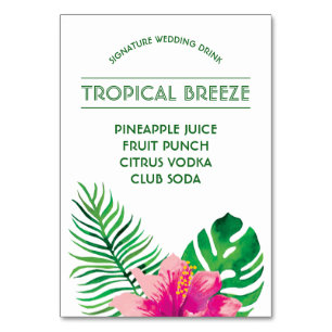 Numéro De Table Signature de l'Hibiscus rose Boire