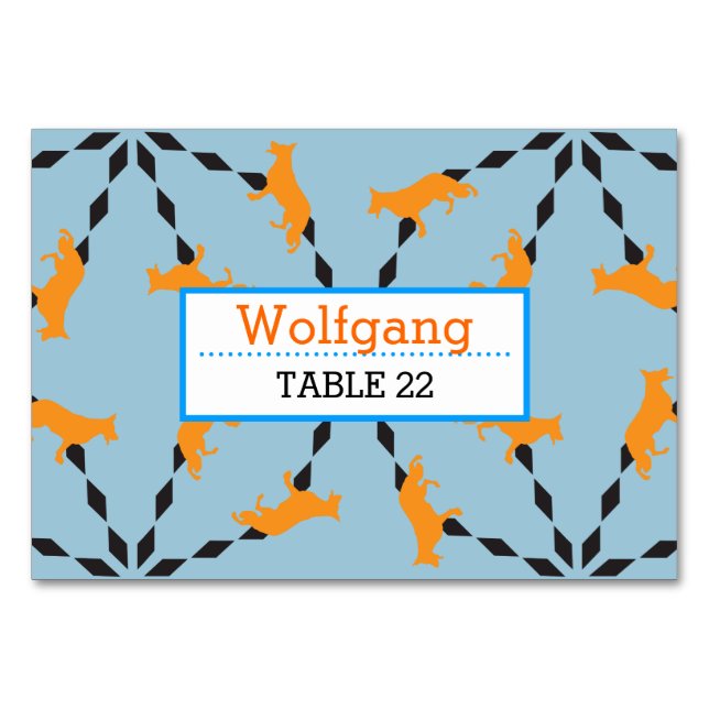 Numéro De Table Silhouette de chien de berger (Devant)