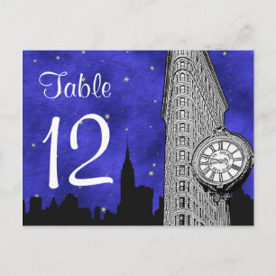 Numéro de table silhouette de la skyline de Flatir