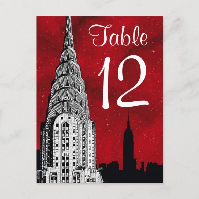 Numéro de table silhouette de la skyline de NYC ét (Devant)
