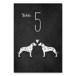 Numéro De Table Silhouettes de Chien Dalmatien Réception de Mariag