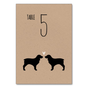 Numéro De Table Silhouettes de chien espagnol Boykin Réception de 