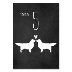 Numéro De Table Silhouettes de Golden Retriever Réception de Maria