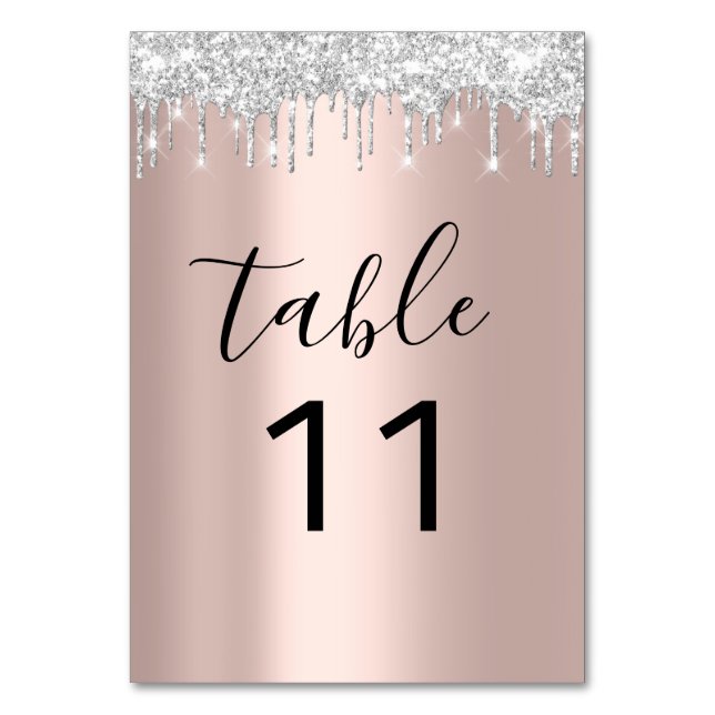 Numéro de table Silver GR Grey Driips Rose Gold Bl (Par défaut)