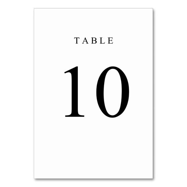 Numéro de table simple - 10 (Par défaut)
