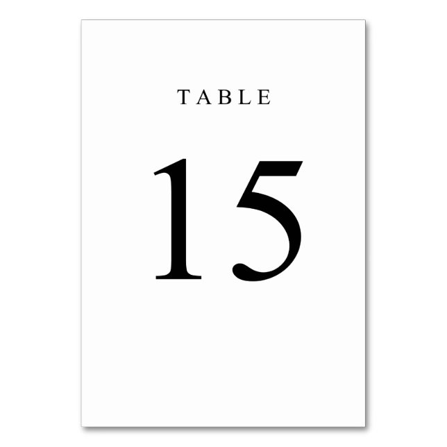 Numéro de table simple - 15 (Par défaut)