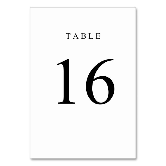 Numéro de table simple - 16 (Par défaut)