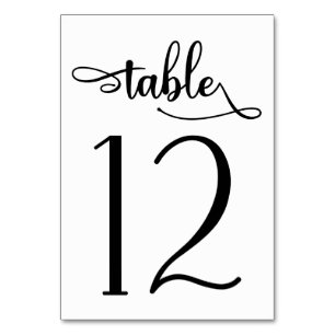 Numéro de table simple 3,5x5 noir Tableau 12