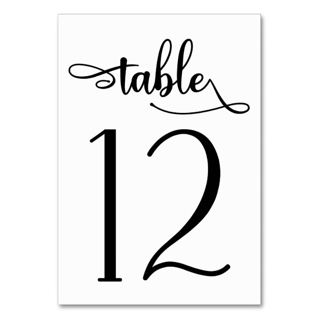 Numéro de table simple 3,5x5 noir | Tableau 12 (Dos)
