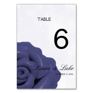 Numéro De Table Simple Charme Mariage bleu violet Menu+Carte Table