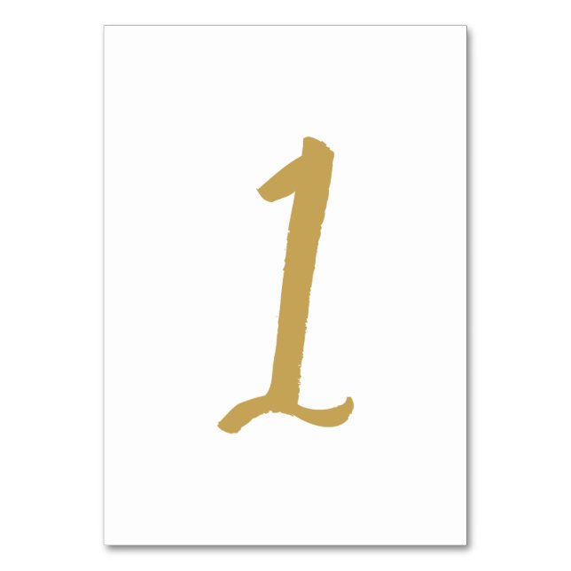 Numéro de table simple chic Or - Tableau 1 (Par défaut)