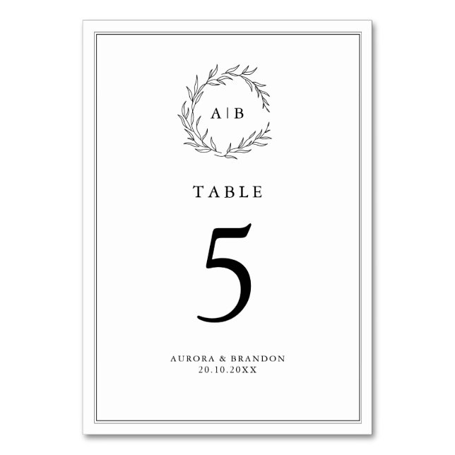 Numéro De Table Simple Delicate Floral Timeless Sage Mariage vert (Par défaut)