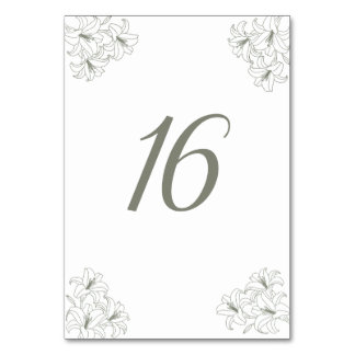 Numéro De Table Simple Élégant Fleurs Coins Mariage