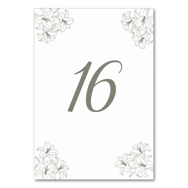 Numéro De Table Simple Élégant Fleurs Coins Mariage (Par défaut)