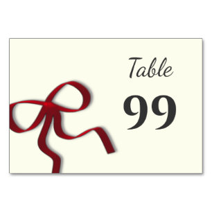 Numéro De Table Simple Élégant minimaliste Bow rouge