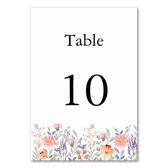 Numéro De Table Simple Fête de Bébé Jardin Floral Aquarelle (Par défaut)