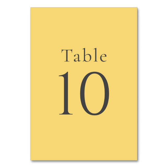 Numéro De Table Simple Limite Citron goutte Mariage jaune (Par défaut)