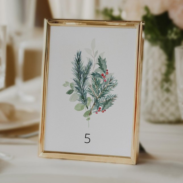 Numéro De Table Simple Mariage de Noël (Créateur téléchargé)
