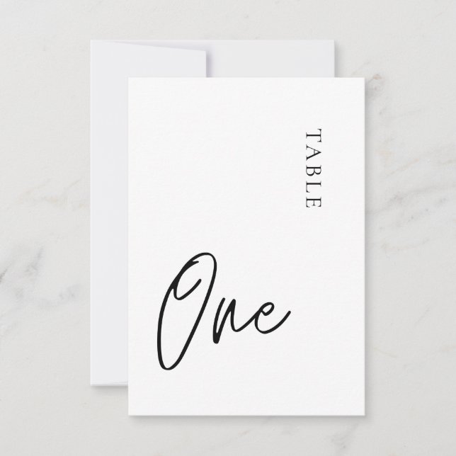 Numéro de table simple minimaliste 1 (Devant)