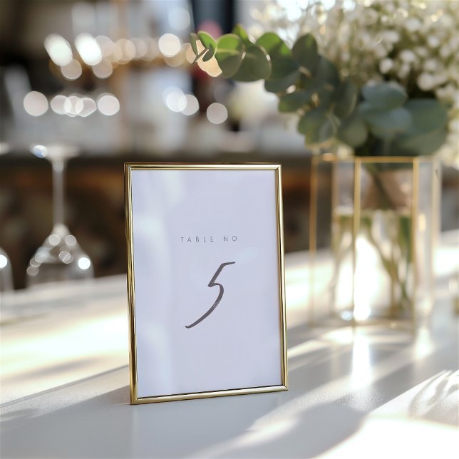 Numéro de table simple minimaliste élégant (Simple Minimalist Elegant Table Number)