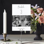 Numéro De Table Simple minimaliste Mariage photo pour enfant<br><div class="desc">Améliorez votre décor de réception de mariage avec nos numéros de table minimalistes simples pour Mariage photo pour enfants. Ces marqueurs de table personnalisés avec des photos nostalgiques de la mariée et du marié, apportent une touche sentimentale à votre paysage de table. Guidez vos invités avec style et sentimentalité, créant...</div>