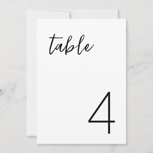 Numéro de table simple minimaliste moderne (Devant)