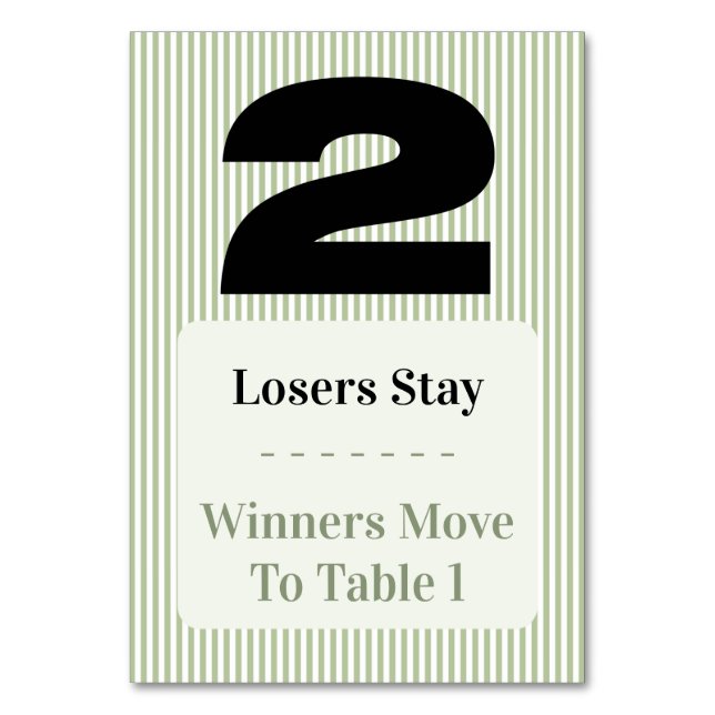 Numéro De Table Simple Modern Bunco Table Two Card Set  (Par défaut)