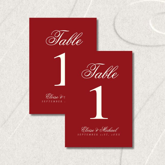 Numéro De Table Simple Modern Old Money Wedding (Simple Modern Old Money Wedding Table Number)