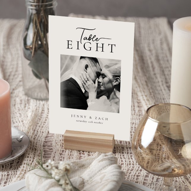 Numéro De Table Simple Moderne Écriture De Mariage Photo (Créateur téléchargé)