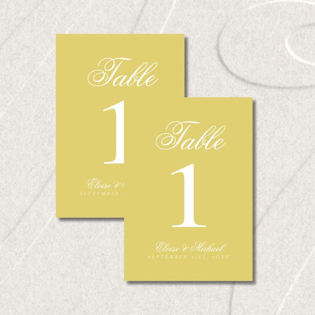 Numéro De Table Simple Moderne Mariage Argent Ancien (Simple Modern Old Money Wedding Table Number)