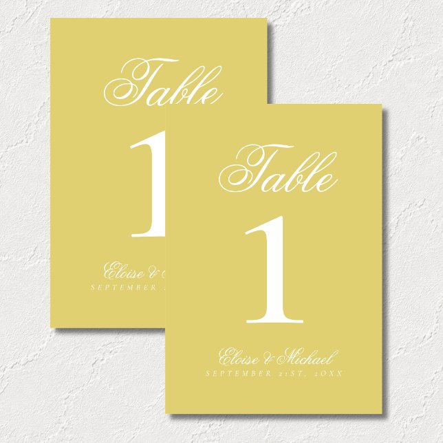 Numéro De Table Simple Moderne Mariage Argent Ancien (Simple Modern Old Money Wedding Table Number)