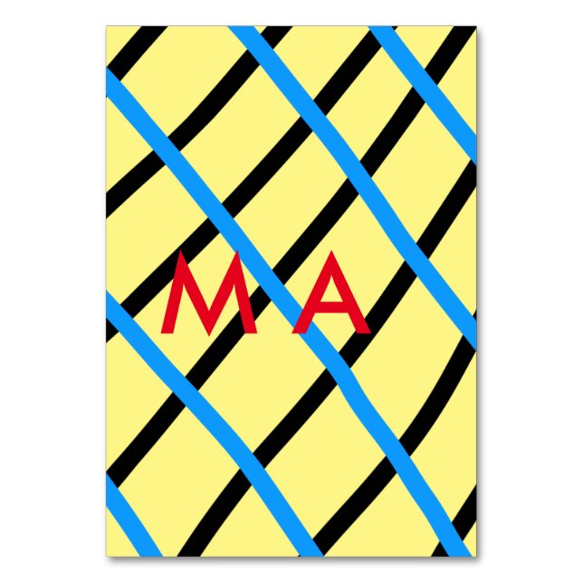 Numéro De Table Simple monogramme ajouter votre nom lettre man min (Par défaut)