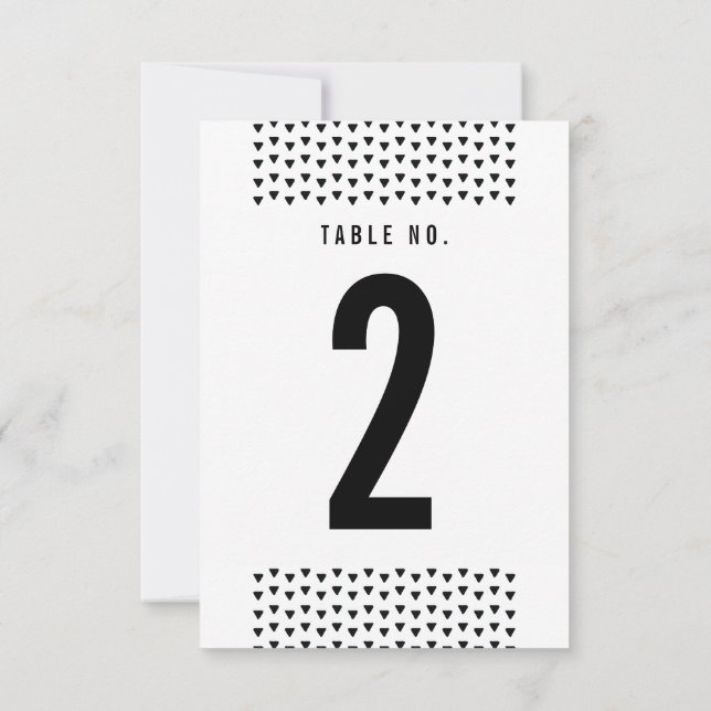 NUMÉRO DE TABLE SIMPLE motif triangle moderne noir (Dos)