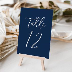 Numéro De Table Simple Script Mariage Navy