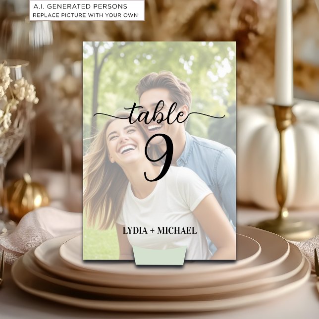 Numéro De Table Simple superposition de photo de mariage (Créateur téléchargé)