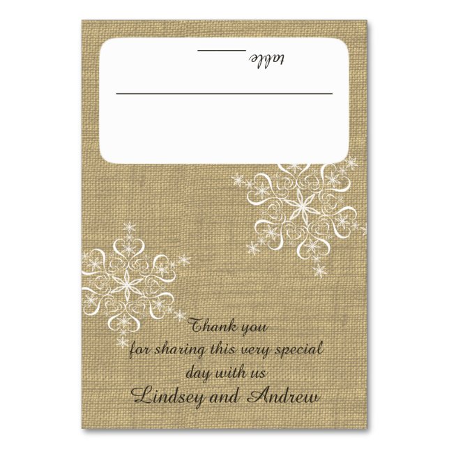 Numéro De Table Snowflakes et Burlap Sièges (Par défaut)