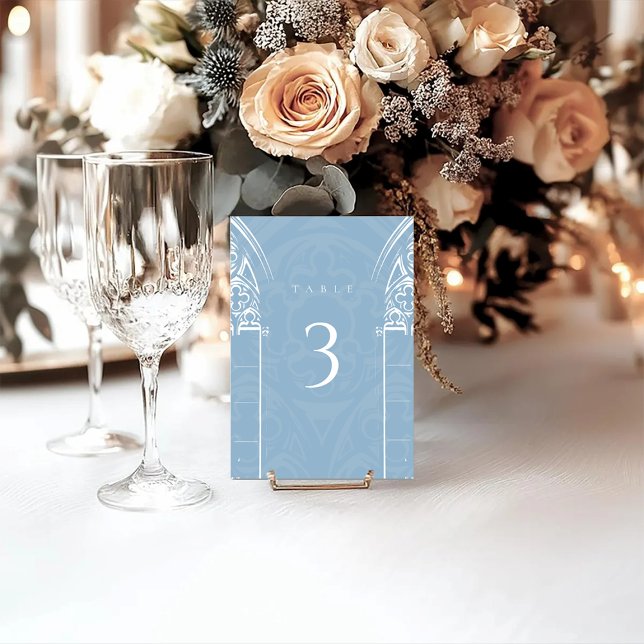 Numéro De Table Snowy Gothique Hiver Fairytale Noël Bleu (Créateur téléchargé)