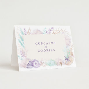 Numéro De Table Soft Lavender Turquoise Ocean Étiquettes alimentai