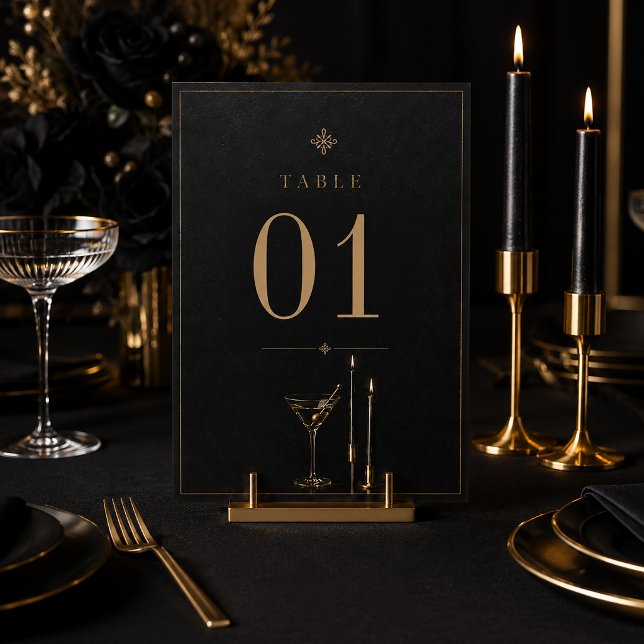 Numéro De Table Soirée élégante de cocktails d'Halloween (Créateur téléchargé)
