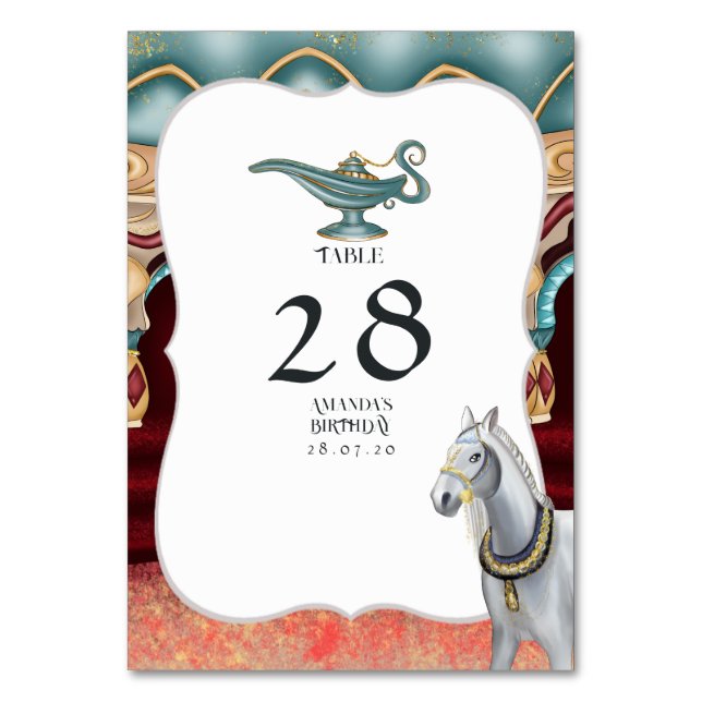 Numéro De Table Soirée Thème des Mille et Une Nuits (Par défaut)