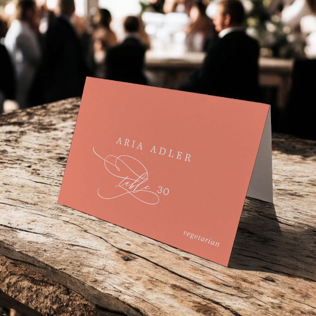 Numéro De Table SOPHIA Bright Corail Summer Menu Option Placer les (SOPHIA Bright Coral Summer Menu Option Place Cards)