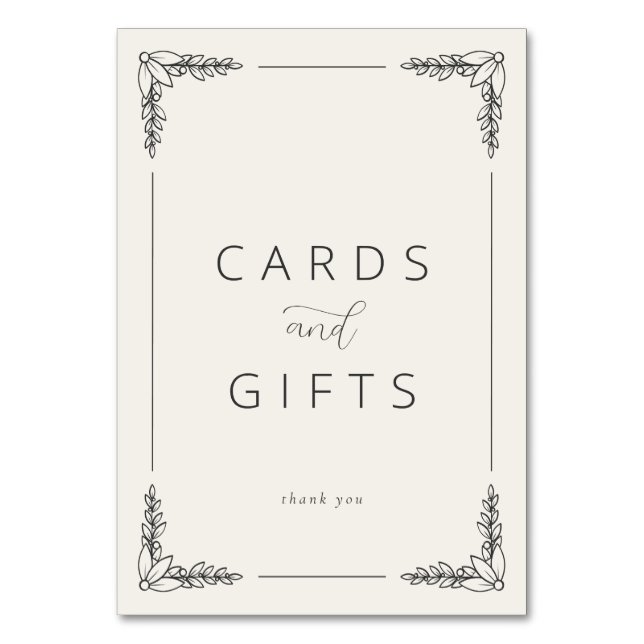 Numéro De Table Sophisticated Beige Minimalist Gratitude Card (Par défaut)